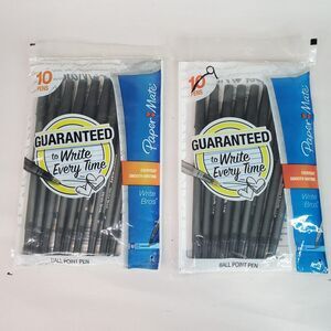 Papermate Write Bros BLACK Ball Point Pen 19 Pens Everyday Smooth Sealed 2011